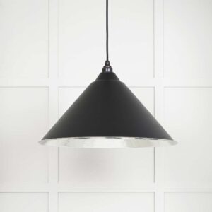 From the Anvil - Hammered Nickel Hockley Pendant in Elan Black - 45433EB