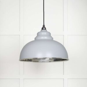 From the Anvil - Hammered Nickel Harborne Pendant in Birch - 45472BI
