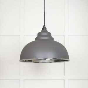 From the Anvil - Hammered Nickel Harborne Pendant in Bluff - 45472BL
