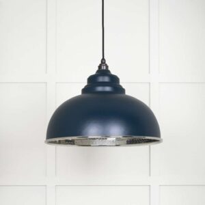 From the Anvil - Hammered Nickel Harborne Pendant in Dusk - 45472DU