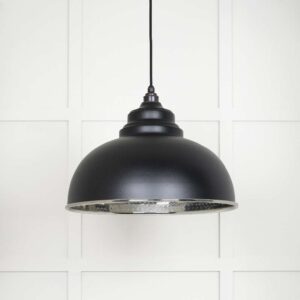 From the Anvil - Hammered Nickel Harborne Pendant in Elan Black - 45472EB