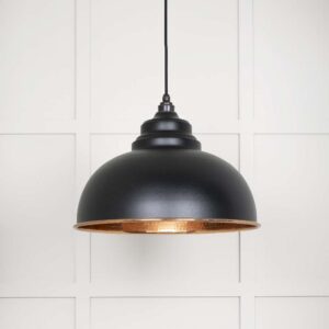 From the Anvil - Hammered Copper Harborne Pendant in Elan Black - 49501EB