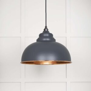 From the Anvil - Hammered Copper Harborne Pendant in Slate - 49501SL