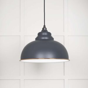 From the Anvil - White Gloss Harborne Pendant in Slate - 49508SL