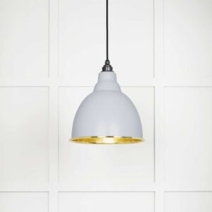 From the Anvil - Hammered Brass Brindley Pendant in Birch - 49517BI
