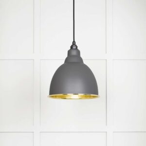 From the Anvil - Hammered Brass Brindley Pendant in Bluff - 49517BL