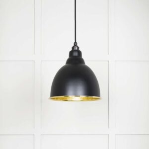 From the Anvil - Hammered Brass Brindley Pendant in Elan Black - 49517EB