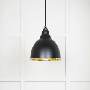 From the Anvil - Smooth Brass Brindley Pendant in Elan Black - 49518EB