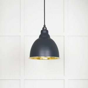 From the Anvil - Smooth Brass Brindley Pendant in Soot - 49518SO