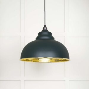 From the Anvil - Hammered Brass Harborne Pendant in Dingle - 49521DI