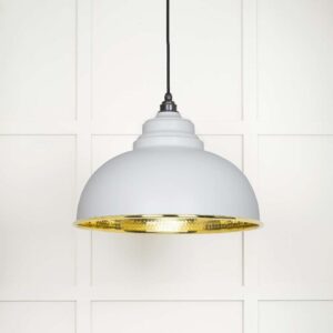 From the Anvil - Hammered Brass Harborne Pendant in Flock - 49521F