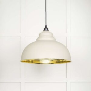From the Anvil - Hammered Brass Harborne Pendant in Teasel - 49521TE