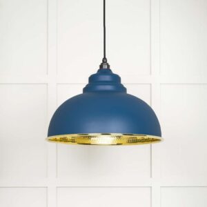 From the Anvil - Hammered Brass Harborne Pendant in Upstream - 49521U