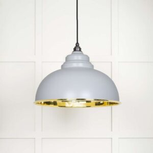 From the Anvil - Smooth Brass Harborne Pendant in Birch - 49522BI