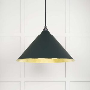 From the Anvil - Hammered Brass Hockley Pendant in Dingle - 49523DI