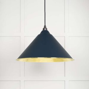From the Anvil - Hammered Brass Hockley Pendant in Dusk - 49523DU
