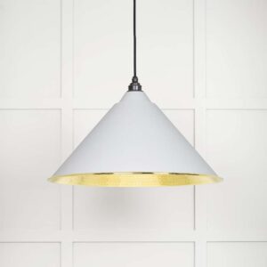 From the Anvil - Hammered Brass Hockley Pendant in Flock - 49523F