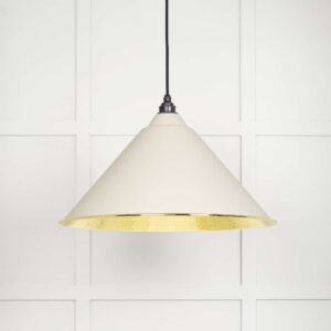 From the Anvil - Hammered Brass Hockley Pendant in Teasel - 49523TE