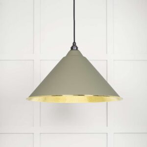 From the Anvil - Hammered Brass Hockley Pendant in Tump - 49523TU