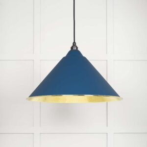 From the Anvil - Hammered Brass Hockley Pendant in Upstream - 49523U
