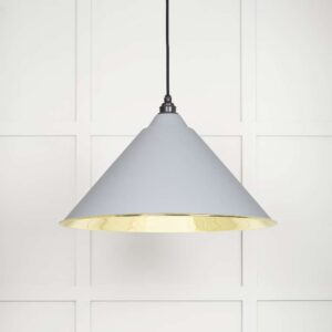 From the Anvil - Smooth Brass Hockley Pendant in Birch - 49524BI