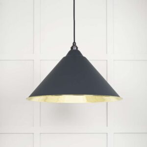 From the Anvil - Smooth Brass Hockley Pendant in Soot - 49524SO