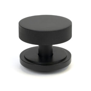 From the Anvil - Matt Black Brompton Centre Door Knob (Art Deco) - 46759