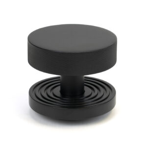 From the Anvil - Matt Black Brompton Centre Door Knob (Beehive) - 46760