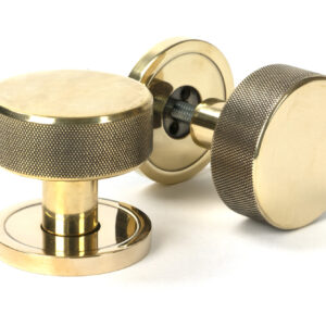 From the Anvil - Aged Brass Brompton Mortice/Rim Knob Set (Plain) - 46774