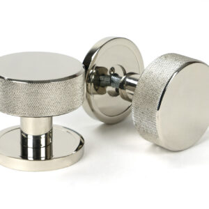 From the Anvil - Polished Nickel Brompton Mortice/Rim Knob Set (Plain) - 46782