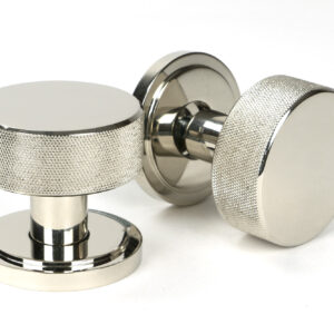 From the Anvil - Polished Nickel Brompton Mortice/Rim Knob Set (Art Deco) - 46783