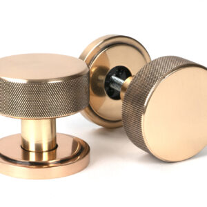 From the Anvil - Polished Bronze Brompton Mortice/Rim Knob Set (Art Deco) - 46791