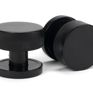 From the Anvil - Black Brompton Mortice/Rim Knob Set (Plain) - 46794