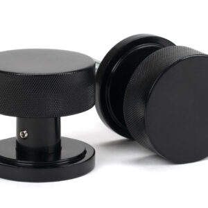 From the Anvil - Black Brompton Mortice/Rim Knob Set (Art Deco) - 46795