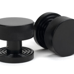 From the Anvil - Black Brompton Mortice/Rim Knob Set (Beehive) - 46796