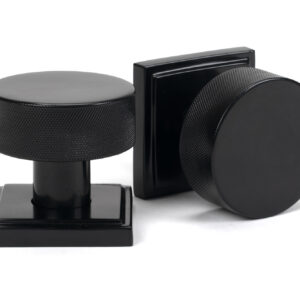 From the Anvil - Black Brompton Mortice/Rim Knob Set (Square) - 46797