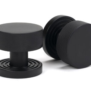 From the Anvil - Matt Black Brompton Mortice/Rim Knob Set (Beehive) - 46800