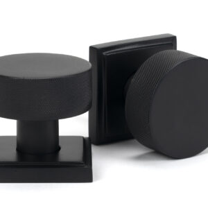 From the Anvil - Matt Black Brompton Mortice/Rim Knob Set (Square) - 46801