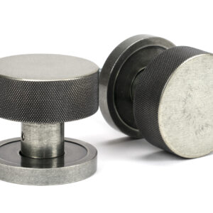From the Anvil - Pewter Brompton Mortice/Rim Knob Set (Plain) - 46802