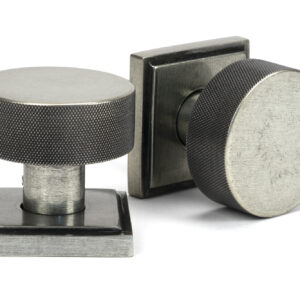 From the Anvil - Pewter Brompton Mortice/Rim Knob Set (Square) - 46805