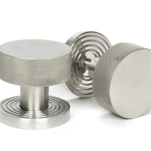 From the Anvil - Satin Marine SS (316) Brompton Mortice/Rim Knob Set (Beehive) - 46812