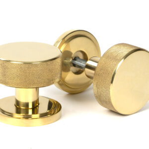 From the Anvil - Polished Brass Brompton Mortice/Rim Knob Set Knob (Art Deco) - 50836