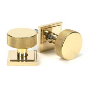 From the Anvil - Polished Brass Brompton Mortice/Rim Knob Set Knob (Square) - 50838