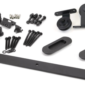 From the Anvil - 100kg Black (Top Mount) Sliding Door Hardware Kit (2m Track) - 93230