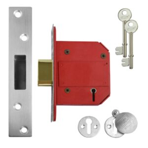 Union J2100 Strongbolt 5 Lever BS Deadlock - Satin Chrome