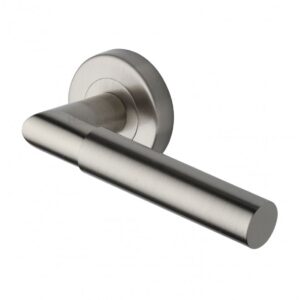 Heritage Brass V2270 Bauhaus Mitre Door Handle on Round Rose (Set)
