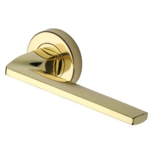 Heritage Brass V3790 Metro Angled Door Handle on Round Rose (Set)