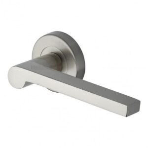 Heritage Brass V6225 Metro Mid Century Door Handle on Round Rose (Set)