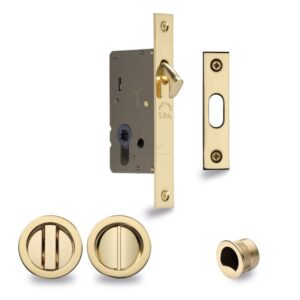 Heritage Brass RD2308 Sliding Lock with Round Privacy Turns